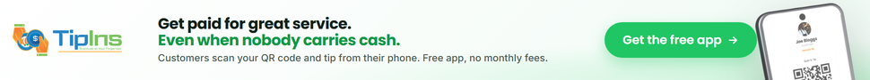 TipIns — get paid for great service, even when nobody carries cash. Get the free app.